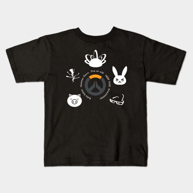 Overwatch Tanks Kids T-Shirt by Vui